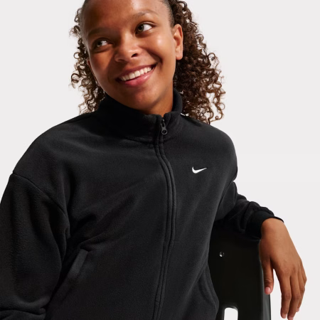 Nike flíspeysa barna svört Nike Sportswear Older Kids' (Girls') Fleece Long-Sleeve Top