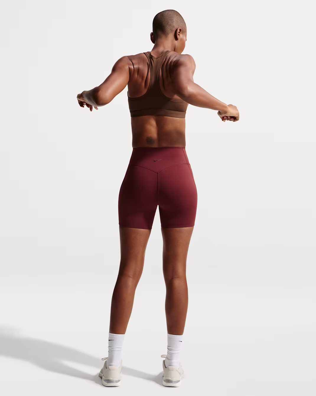 Nike Swoosh Womens Medium-Support Padded Sports Bra Brúnn - Image 2